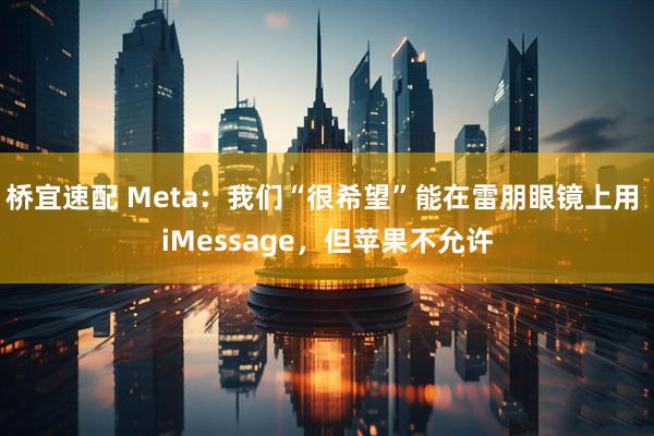 桥宜速配 Meta：我们“很希望”能在雷朋眼镜上用 iMessage，但苹果不允许