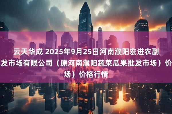 云天华成 2025年9月25日河南濮阳宏进农副产品批发市场有限公司（原河南濮阳蔬菜瓜果批发市场）价格行情